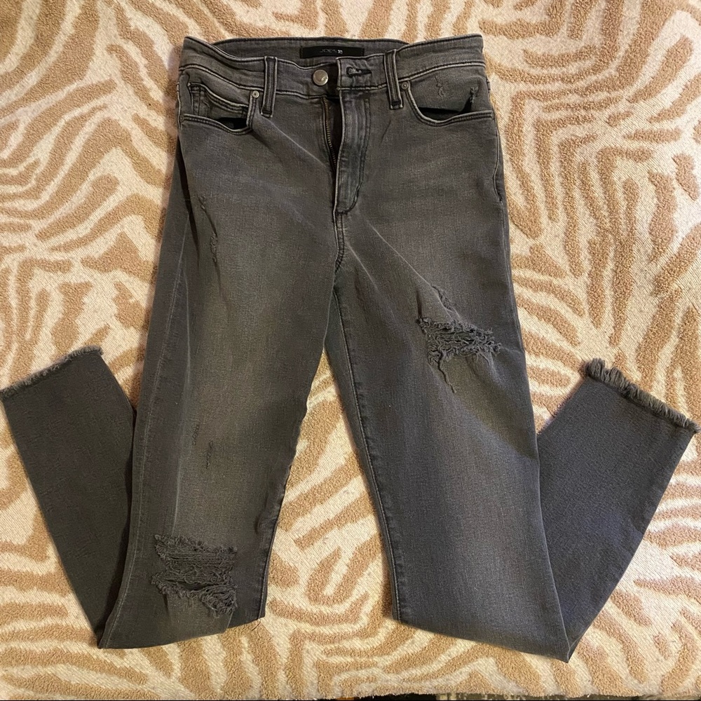 Joe’s Jeans High Rise Skinny Ankle Raw Hem Jeans